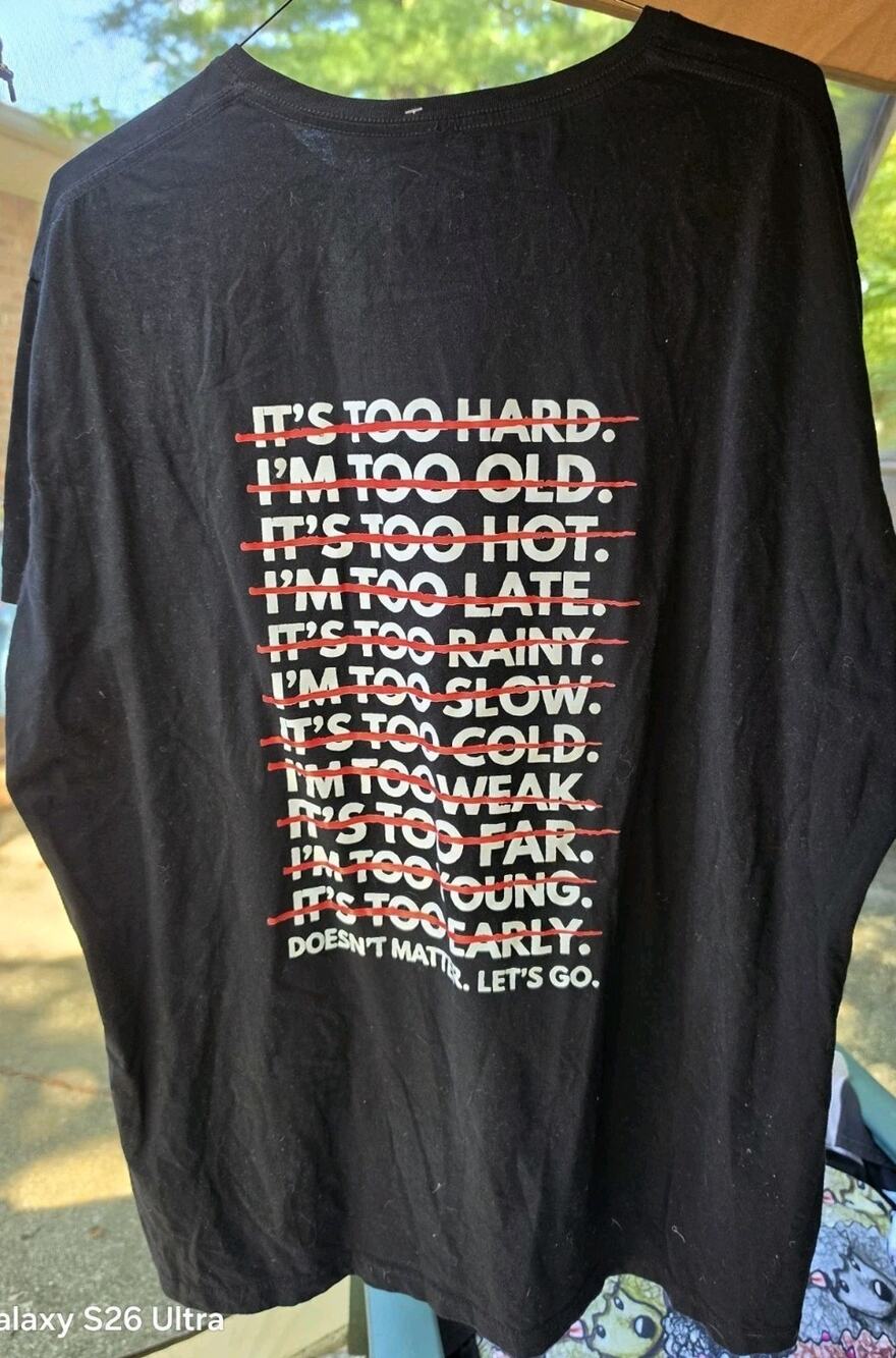 Men's Black XL Graphic Tee Short Sleeve Crew Neck "Doesn't Matter, Let's Go"